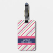 Paars en roze stripper Bagagelabel (Achterkant verticaal)