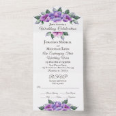 Paars en roze Ventilator All In One Uitnodiging (Binnen)