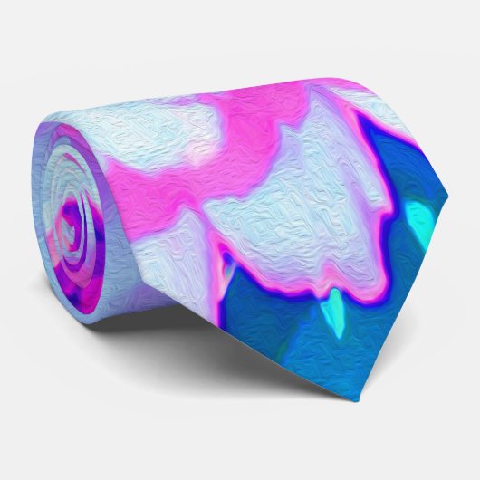 Paars en Roze Zinnia in de zomertuin Stropdas (Opgerold)