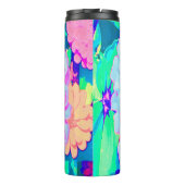  Paars en Roze Zinnia in de zomertuin Thermosbeker (Achterkant)