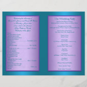 Paars en Turquoise Floral Wedding Programme