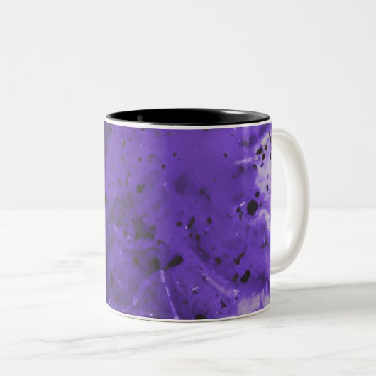 Paars en Violet Paint Splash Two-Tone Koffee Mok (Voorkant rechts)