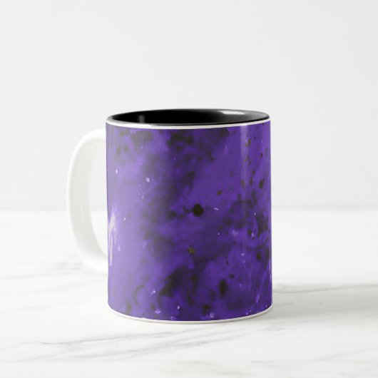 Paars en Violet Paint Splash Two-Tone Koffee Mok (Voorkant links)