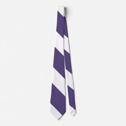 Paars en White Broad University Stripe Stropdas (Voorkant)