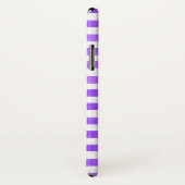 Paars en White Stripe iPhone X Hoesje (Achterkant / rechts)