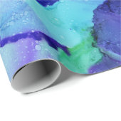 Paars en wit abstract schilderij cadeaupapier (Rol Hoek)