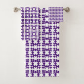 Paars en wit bad handdoek (Insitu)