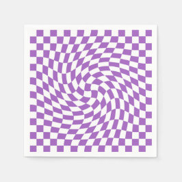 Paars en wit Checkerboard Patroon Servet