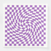 Paars en wit Checkerboard Patroon Servet (Voorkant)