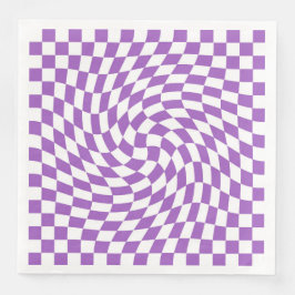 Paars en wit Checkerboard Patroon Servet