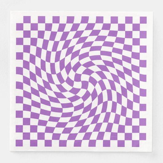 Paars en wit Checkerboard Patroon Servet (Voorkant)