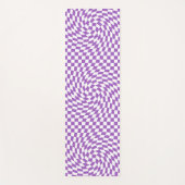 Paars en wit Checkerboard Patroon Yogamat (Voorkant)