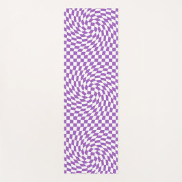 Paars en wit Checkerboard Patroon Yogamat
