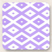 Paars en wit diamantpatroon bier onderzetter (Voorkant)