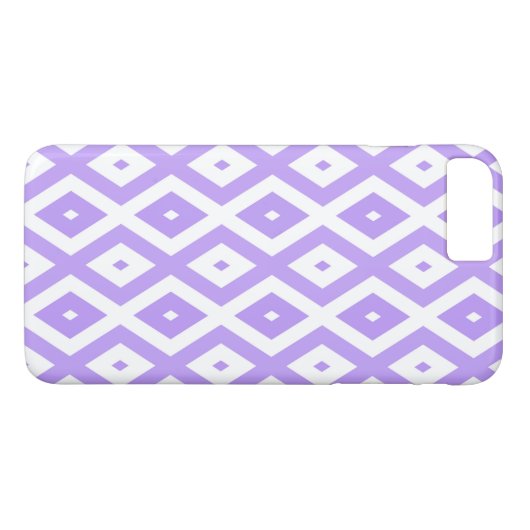 Paars en wit diamantpatroon Case-Mate iPhone case (Achterkant (Horizontaal))