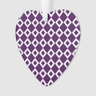 Paars en wit diamantpatroon ornament