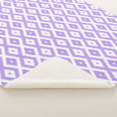 Paars en wit diamantpatroon sherpa deken (3/4)