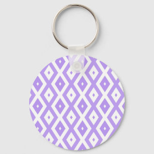 Paars en wit diamantpatroon sleutelhanger