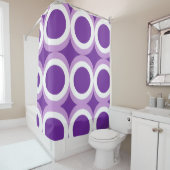 Paars en wit douchegordijn (In situ)