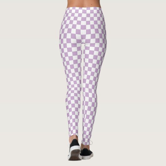 Paars en wit gebarsten patroon leggings (Achterkant)