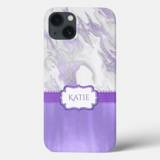Paars en wit gemarmerd Case-Mate iPhone case (Achterkant)