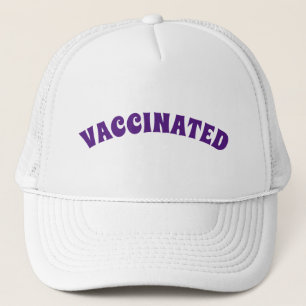 Paars en wit gevaccineerd trucker pet