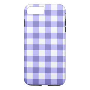 Paars en wit Gingham Check Patroon iPhone 8 Plus / 7 Plus Hoesje