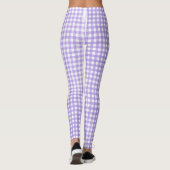 paars en wit gingham patroon leggings (Achterkant)