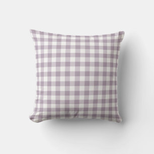 Paars en wit Gingham Pattern gecheckt Buitenkussen
