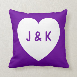 Paars en wit hartsymbool Pillow Kussen