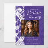 Paars en wit kaart (Voorkant / Achterkant)