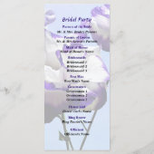 Paars en wit lisianthus-huwelijksprogramma programma (Achterkant)