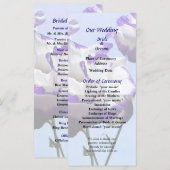 Paars en wit lisianthus-huwelijksprogramma programma (Voorkant / Achterkant)