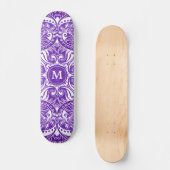 Paars en wit Mandala - Monogram Skateboard (Voorkant)