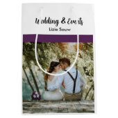 Paars en wit medium cadeauzakje (Voorkant)