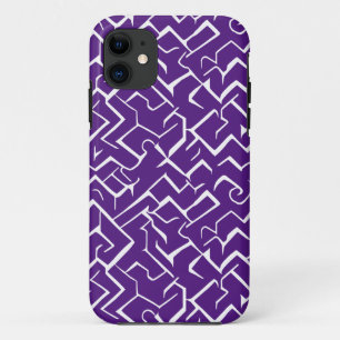 Paars en wit model   Moderne Maze iPhone 11 Hoesje