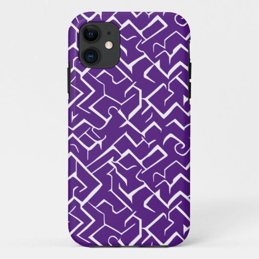 Paars en wit model | Moderne Maze Case-Mate iPhone Case (Achterkant)