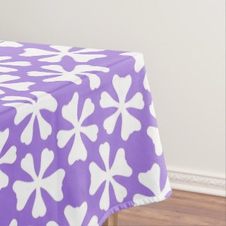 Paars en wit modern geometrisch bloempatroon tafelkleed