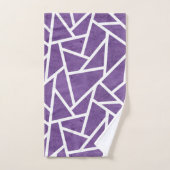 Paars en wit mozaïekpatroon bad handdoek (Handdoek)