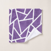 Paars en wit mozaïekpatroon bad handdoek (Wasdoekje)