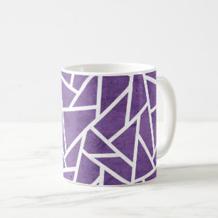 Paars en wit mozaïekpatroon koffiemok