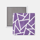 Paars en wit mozaïekpatroon magneet (Voorkant / Achterkant)
