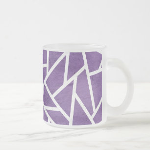 Paars en wit mozaïekpatroon matglas koffiemok