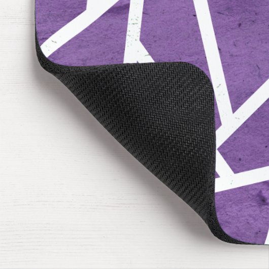 Paars en wit mozaïekpatroon muismat (Hoek)