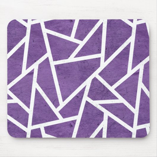 Paars en wit mozaïekpatroon muismat (Voorkant)