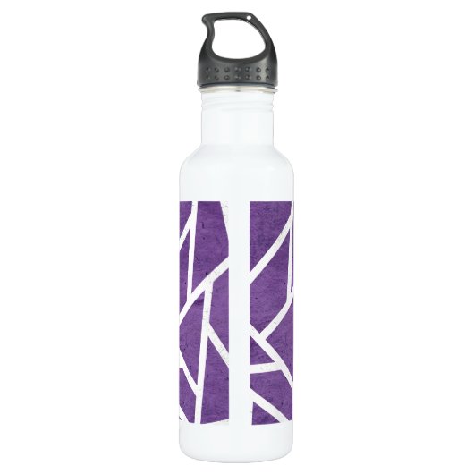 Paars en wit mozaïekpatroon waterfles  (Achterkant)