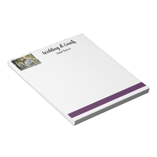 Paars en wit notitieblok (Schuin)