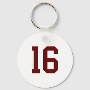 Paars En Wit Nummer 16 Shirt Speler Uniform # Sleutelhanger