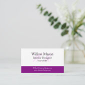 Paars en wit professioneel Visitekaartje (Staand voorkant)