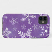Paars en wit Snowflake-patroon Case-Mate iPhone Case (Achterkant (horizontaal))